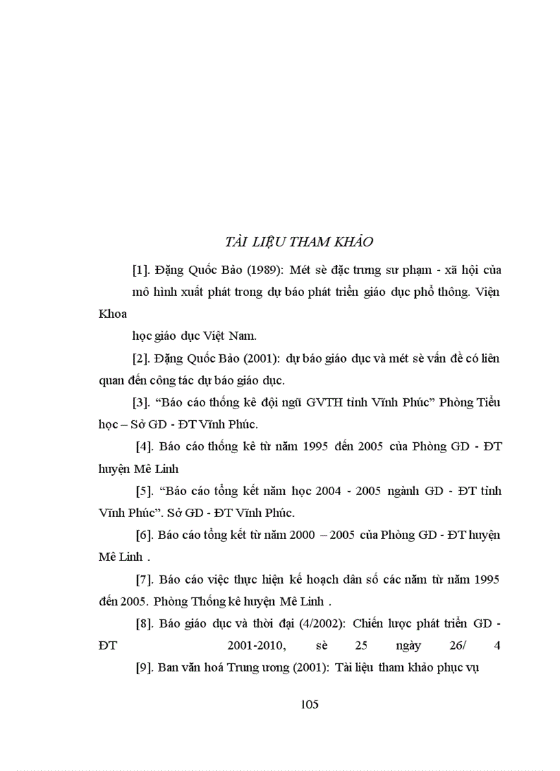 image for page Dự báo nhu cầu đội ngũ giáo viên Tiểu học huyện Mê Linh tỉnh Vĩnh Phúc đến năm 2015