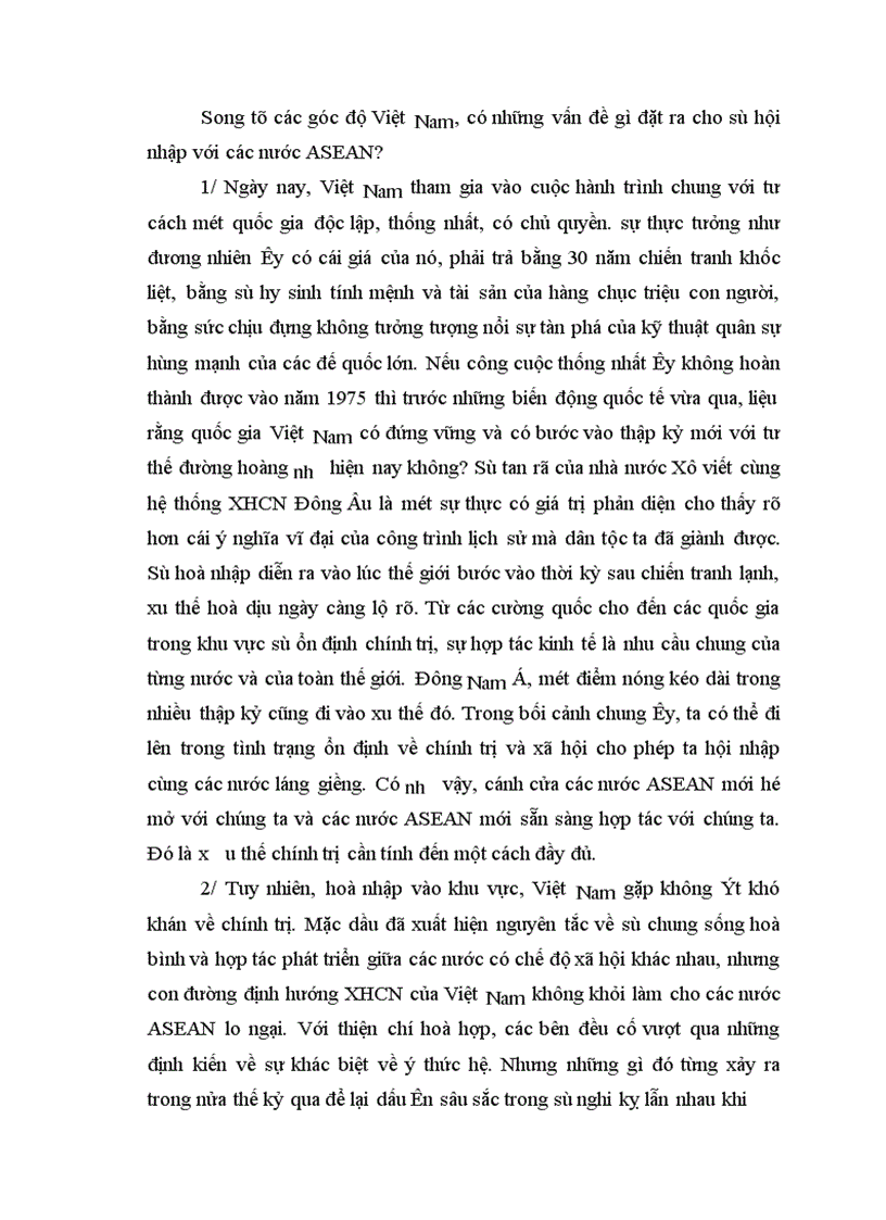 image for page Việt Nam trong sự hội nhập với ASEAN