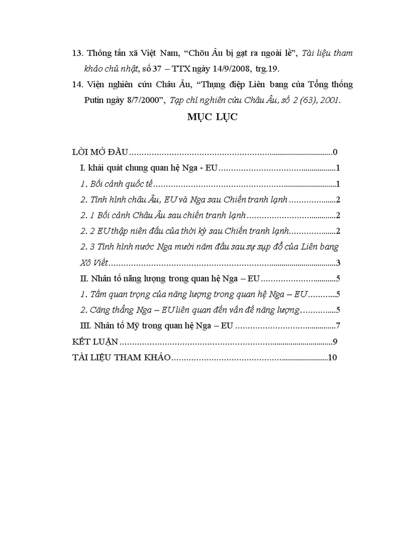 image for page Nhân tố năng lượng trong quan hệ Nga – EU