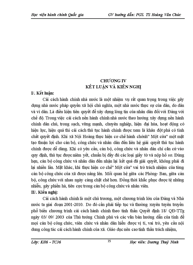 image for page Tổ chức và hoạt động trong việc giải quyết thủ tục hành chính của xã Nội Hoàng thời gian qua