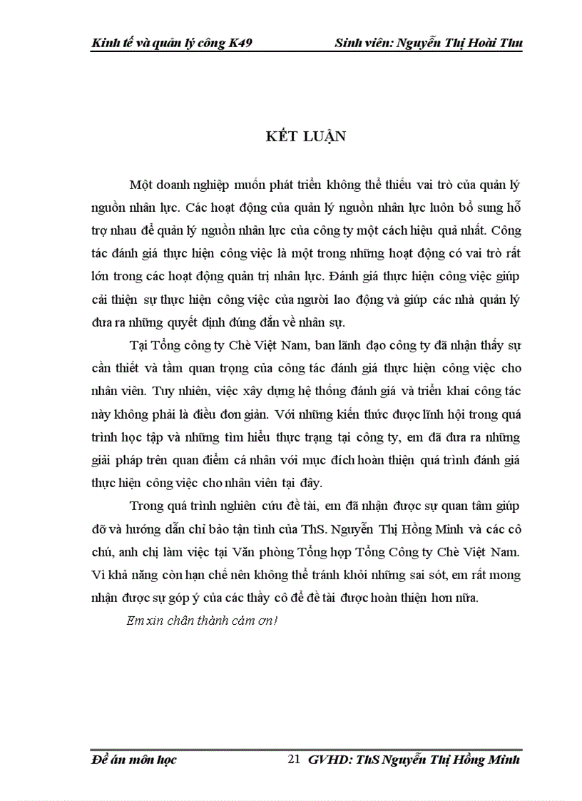 image for page Một số giải pháp nhằm hoàn thiện công tác đánh giá thực hiện công việc đối với nhân viên Khối Văn phòng thuộc Tổng Công ty Chè Việt Nam