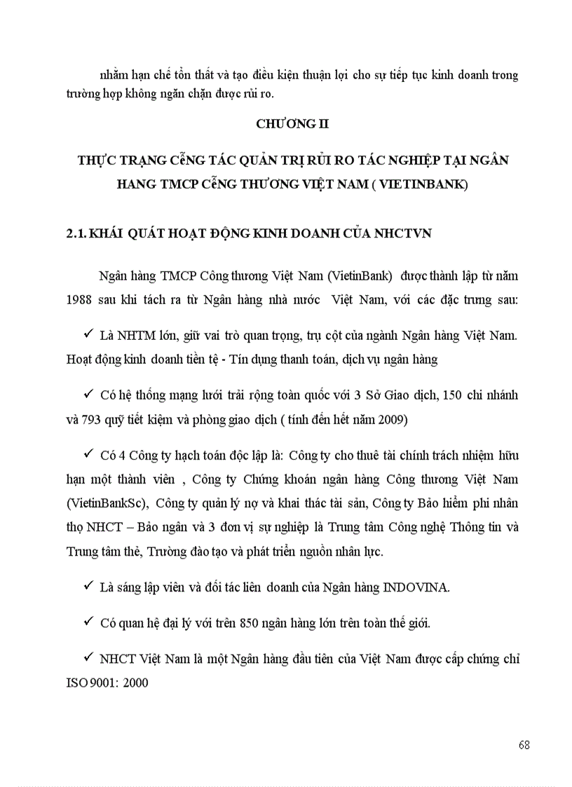 image for page Nâng cao hiệu quả công tác quản trị rủi ro tác nghiệp tại Ngân hàng TMCP Công thương Việt Nam