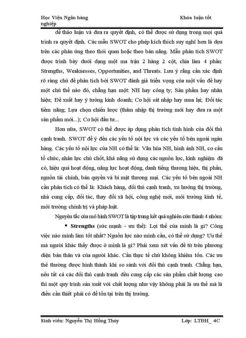 image for page Ứng dụng mô hình SWOT nâng cao năng lực cạnh tranh của các ngân hàng thương mại cổ phần Việt Nam trong tiến trình hội nhập quốc tế