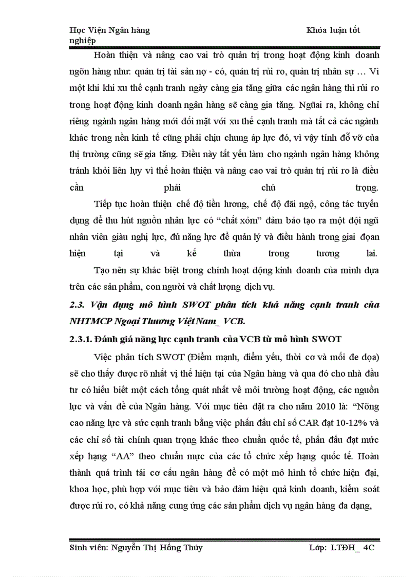 image for page Ứng dụng mô hình SWOT nâng cao năng lực cạnh tranh của các ngân hàng thương mại cổ phần Việt Nam trong tiến trình hội nhập quốc tế