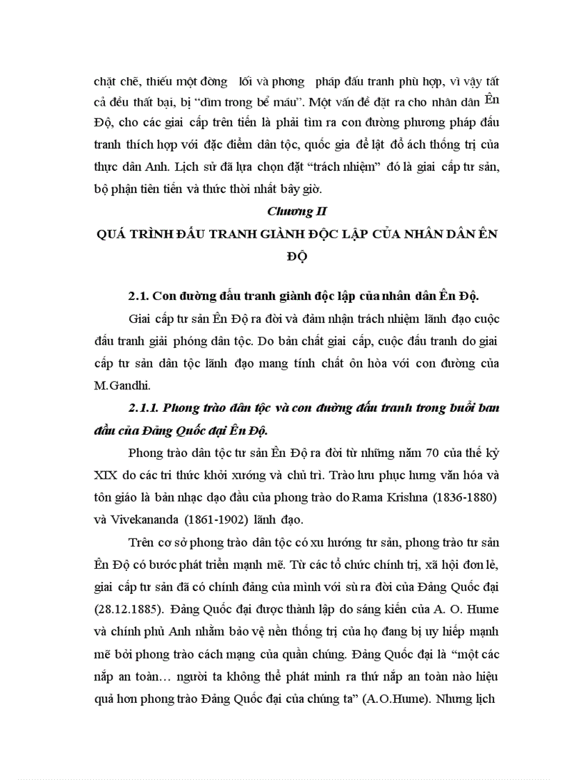 image for page Quá trình đấu tranh giành độc lập của nhân dân ấn Độ