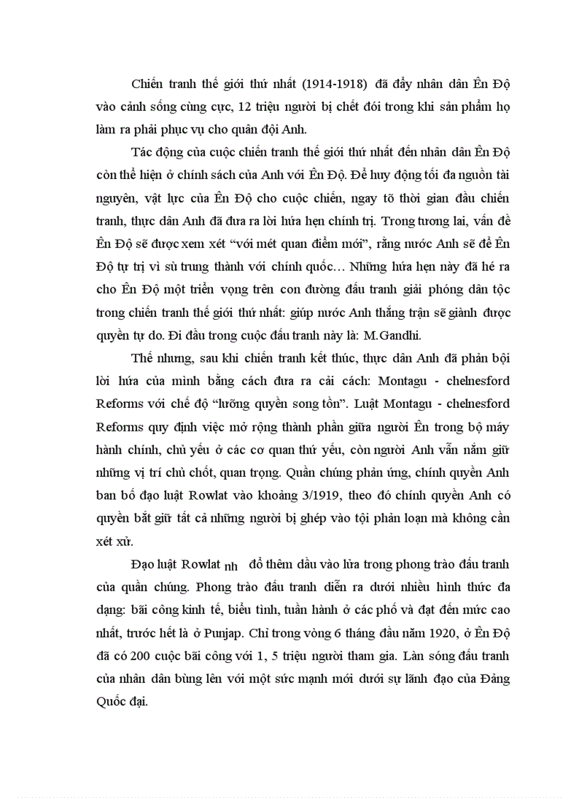 image for page Quá trình đấu tranh giành độc lập của nhân dân ấn Độ