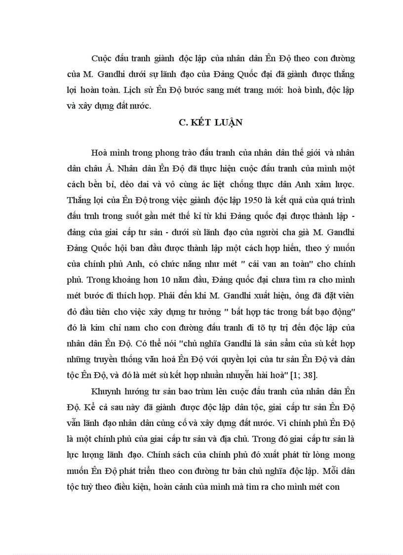 image for page Quá trình đấu tranh giành độc lập của nhân dân ấn Độ