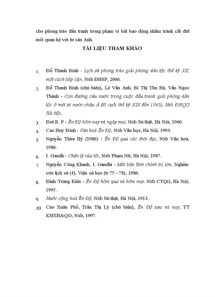 image for page Quá trình đấu tranh giành độc lập của nhân dân ấn Độ