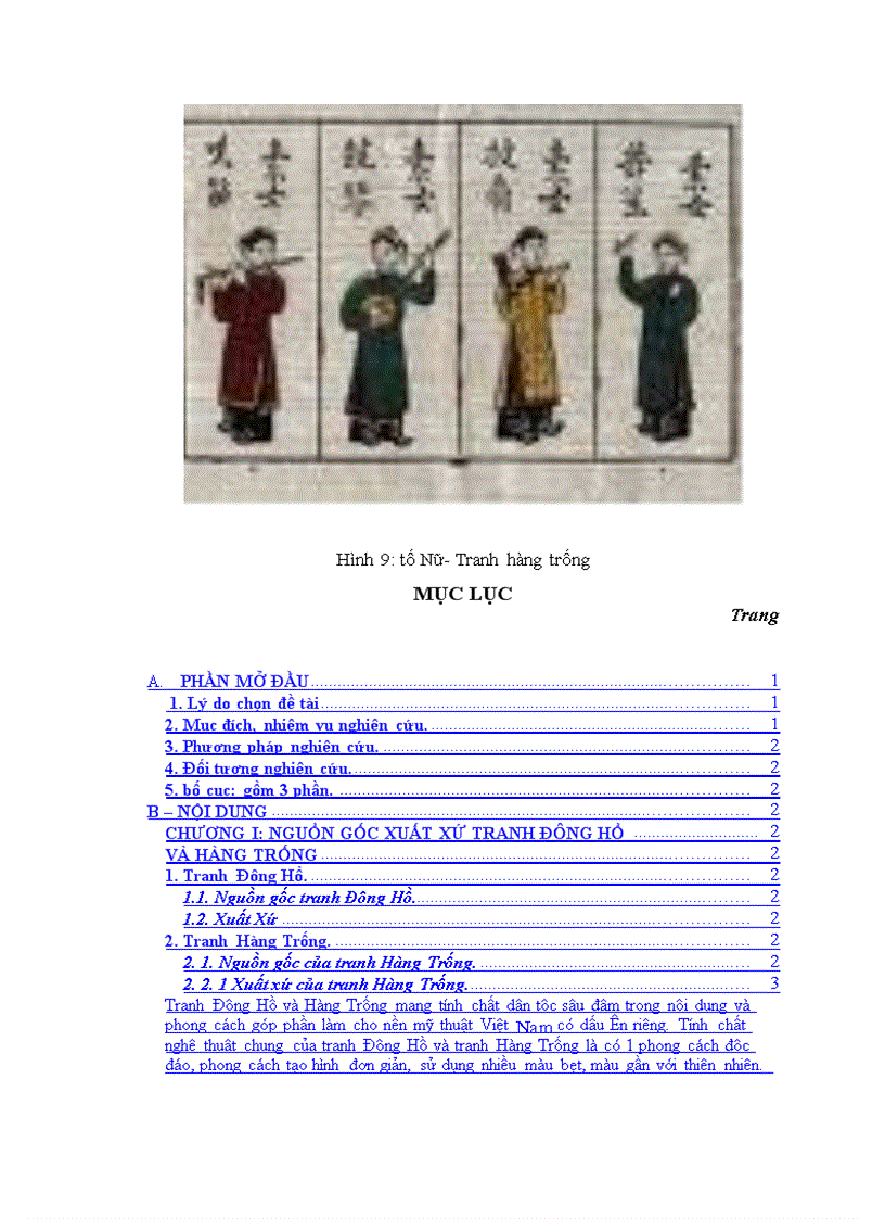 image for page Tính chất nghệ thuật trong tranh Đông Hồ và Hang Trống