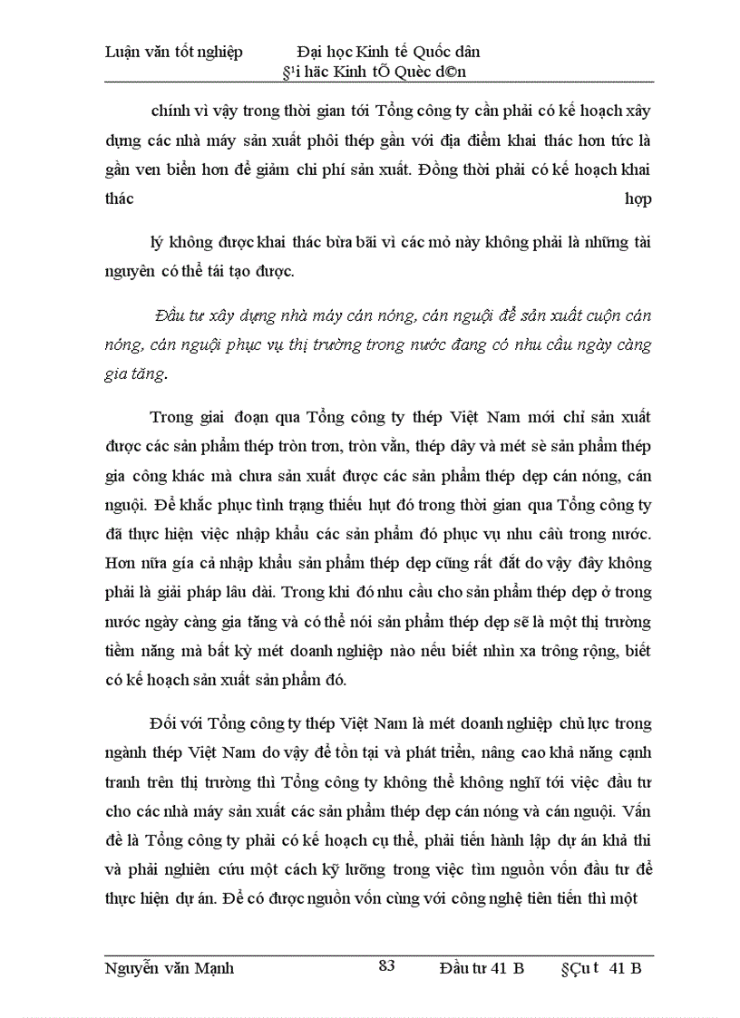 image for page Phương hướng và một số giải pháp đầu tư nhằm nâng cao khả năng cạnh tranh của Tổng công ty thép Việt Nam