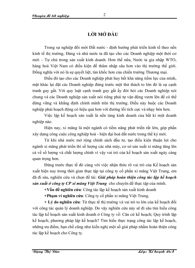 image for page Giải pháp hoàn thiện công tác lập kế hoạch sản xuất ở công ty CP xi măng Việt Trung