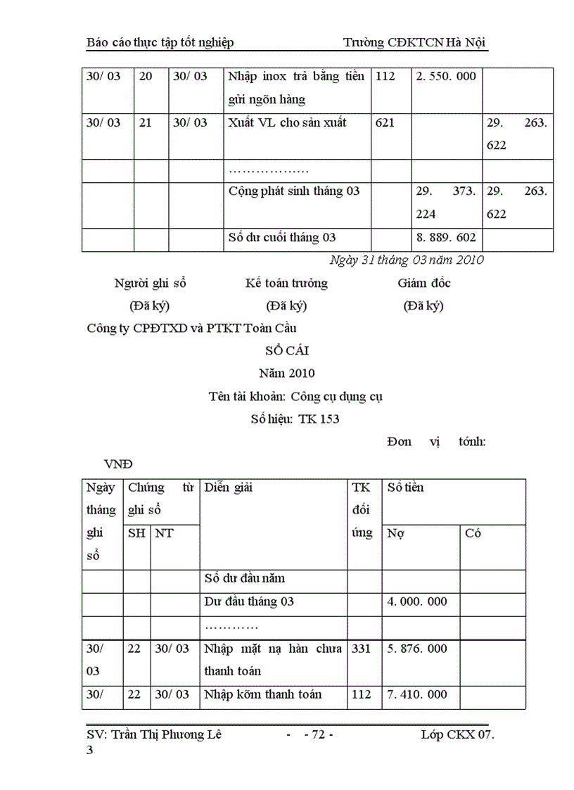 image for page Kế toán nhập, xuất nguyên vật liệu, công cụ dụng cụ tại Công ty cổ phần đầu tư xây dựng và phát triển kinh tế Toàn Cầu