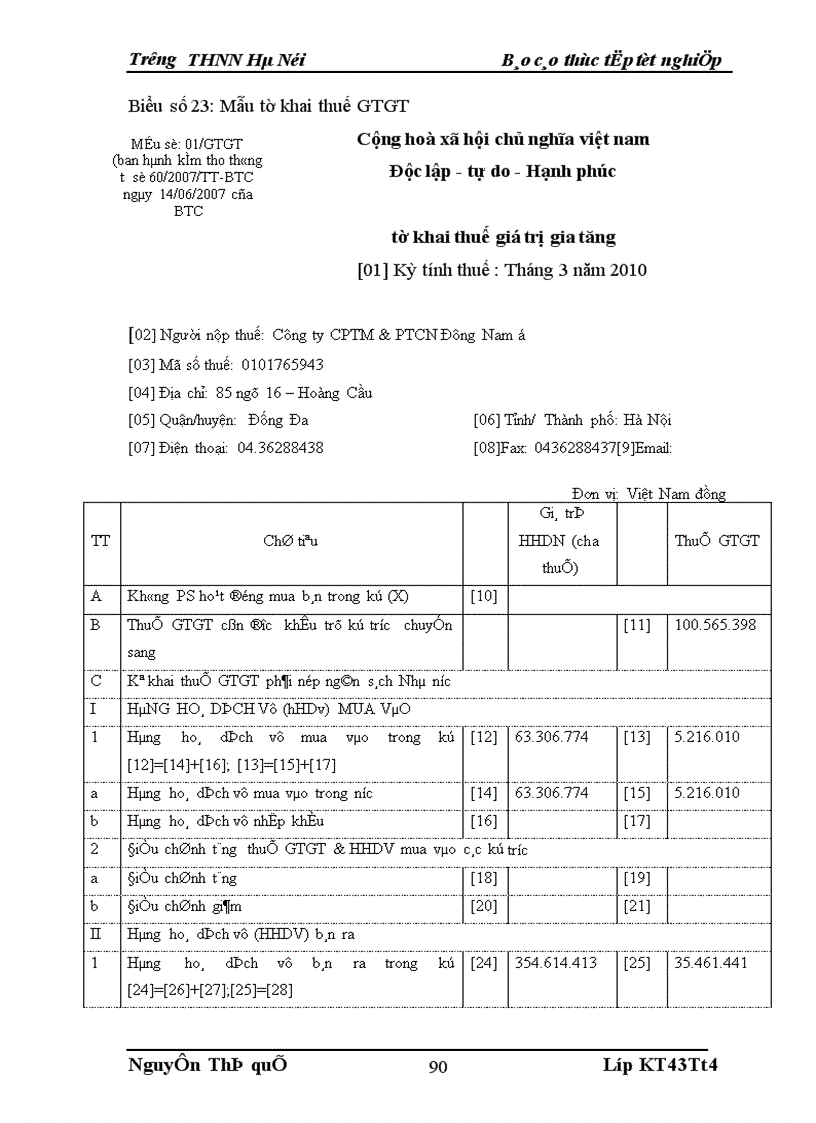image for page Thực trạng kế toán tiêu thụ và xác định kết quả tại Công ty CPTM & PTCN Đông Nam á