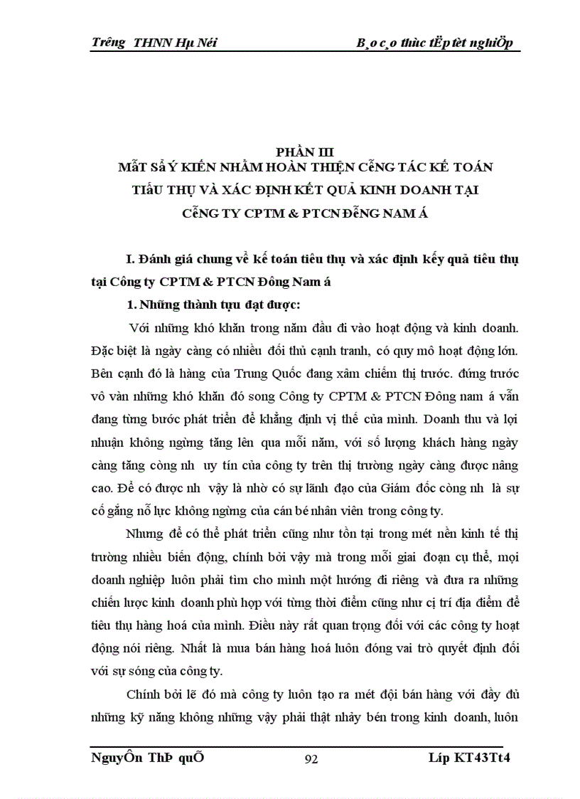 image for page Thực trạng kế toán tiêu thụ và xác định kết quả tại Công ty CPTM & PTCN Đông Nam á