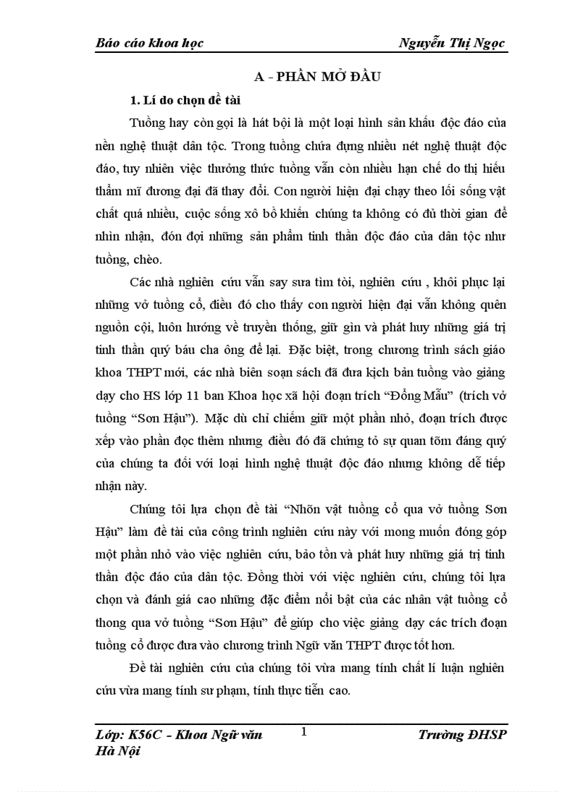 image for page Gía trị nội dung và nghệ thuật vở tuồng Sơn Hậu