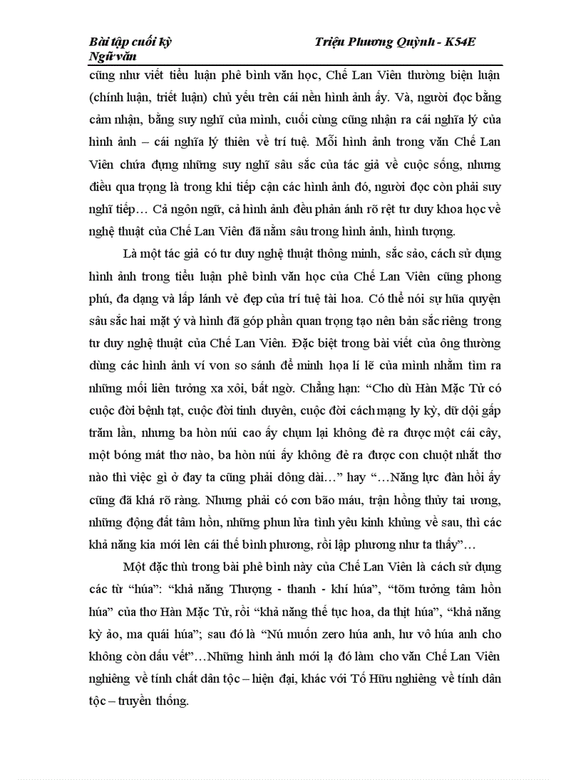 image for page Phong cách phê bình của Chế Lan Viên qua bài “Hàn Mặc Tử anh là ai”