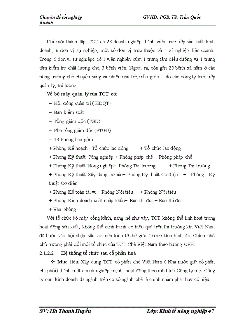 image for page Tổ chức tiêu thụ sản phẩm chè tại TCT Chè Việt Nam