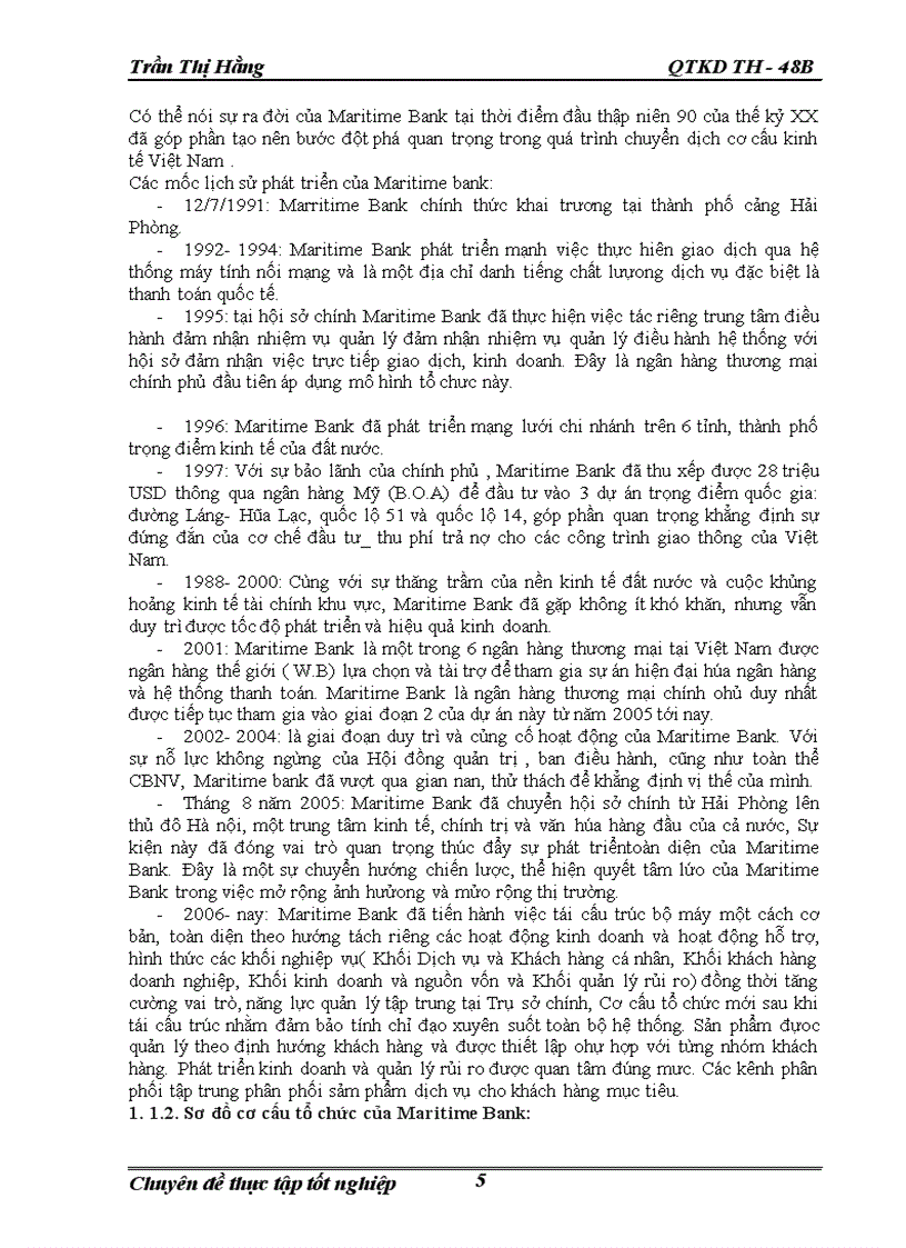 image for page Thực trạng về chất lượng dịch vụ tại Maritime Bank Chi nhánh Hà Nội