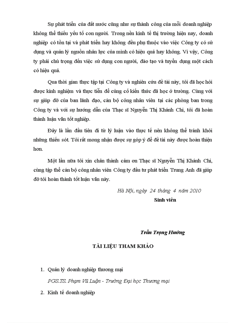 image for page Tình hình quản trị nhân sự tại Công ty đầu tư phát triển Trung Anh, thực trạng và giải pháp