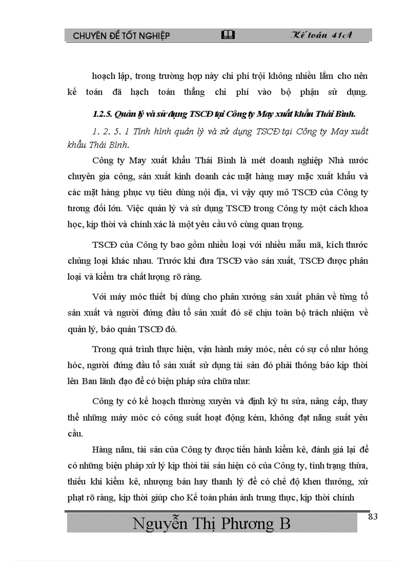 image for page Hoàn thiện kế toán TSCĐ với việc nâng cao hiệu quả sử dụng TSCĐ tại Công ty May xuất khẩu Thái Bình
