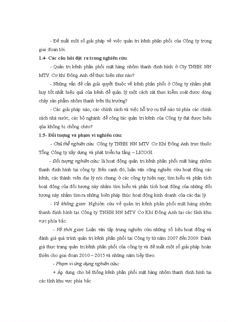 image for page Quản trị kênh phân phối mặt hàng nhôm thanh định hình trên thị trường các tỉnh khu vực phía bắc của Tổng công ty xây dựng và phát triển hạ tầng LICOGI