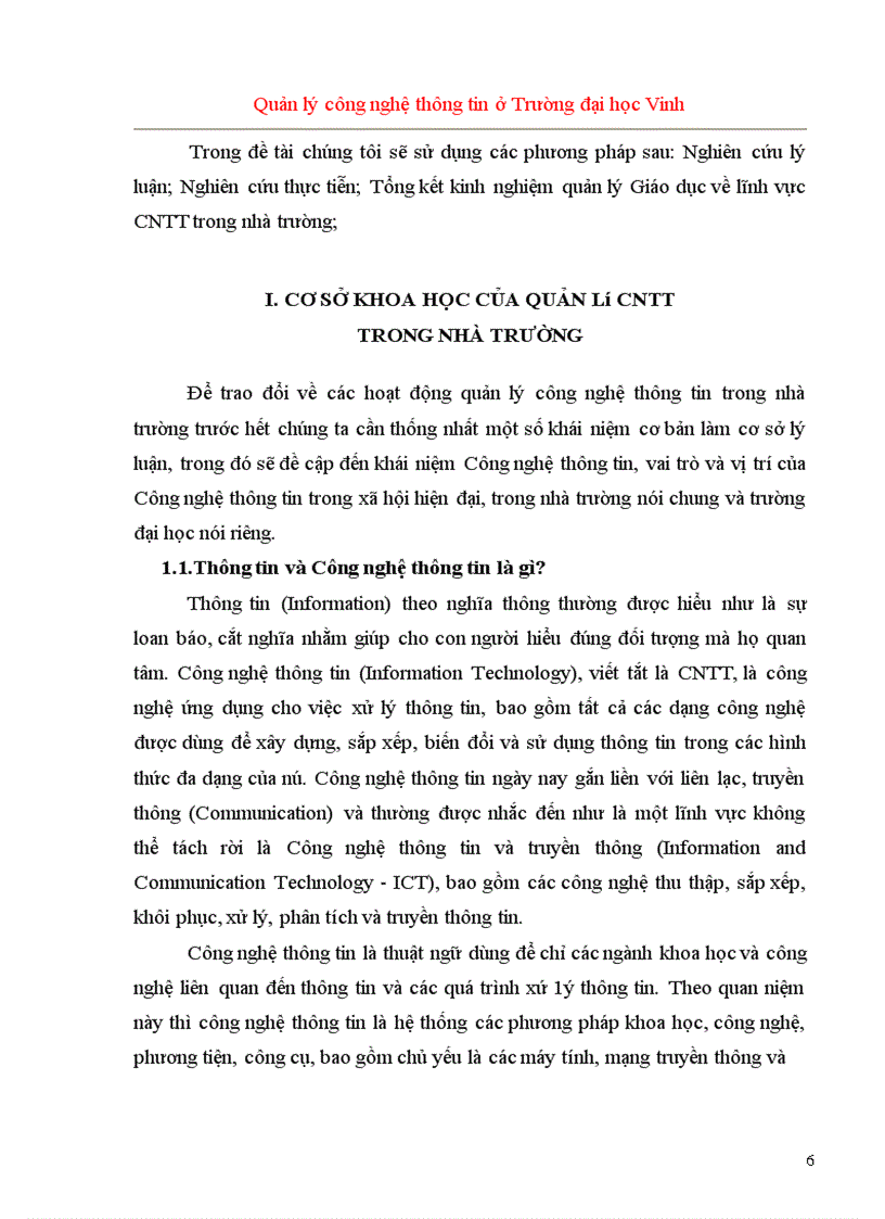 image for page Quản lý Công nghệ thông tin ở Trường Đại học Vinh