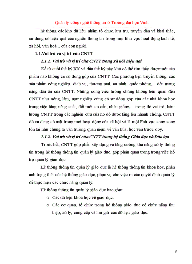 image for page Quản lý Công nghệ thông tin ở Trường Đại học Vinh