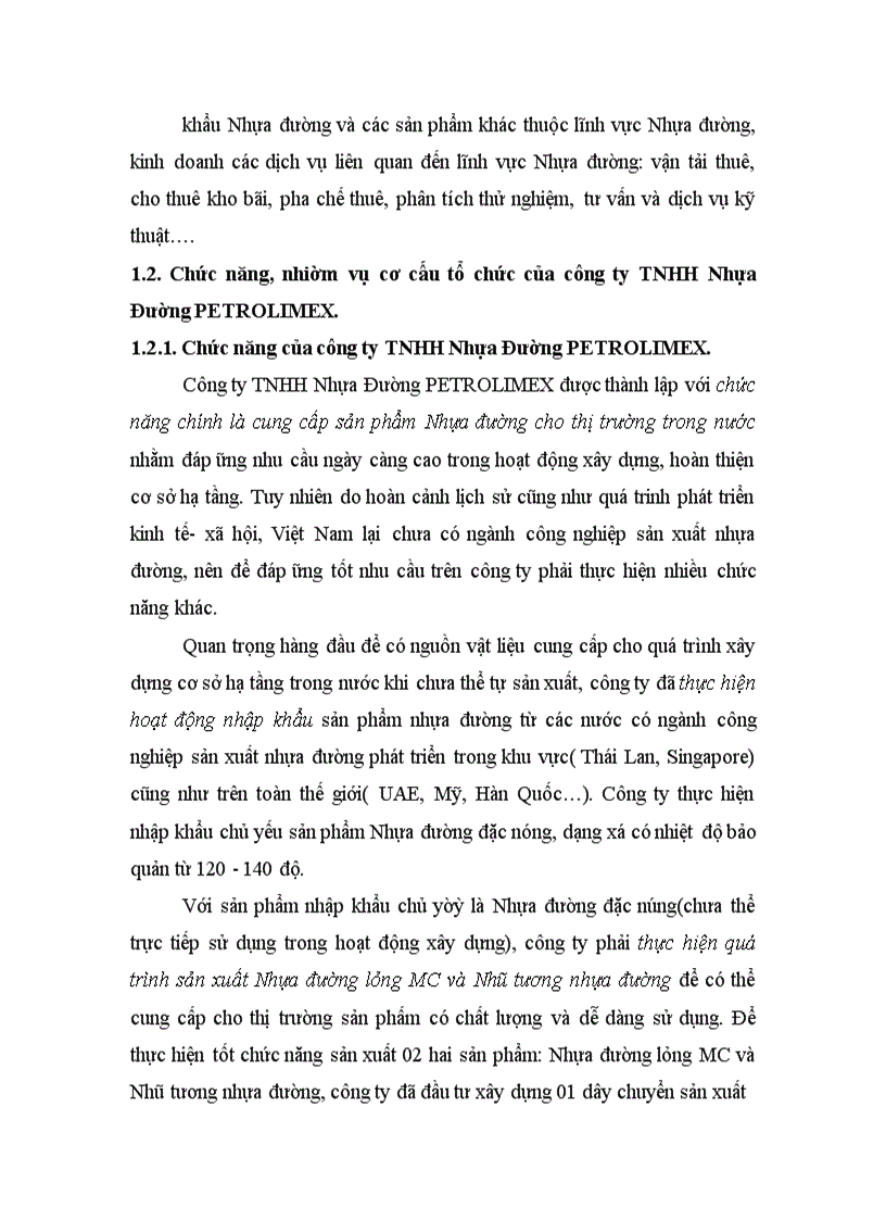 image for page Hoạt động nhập khẩu Nhựa đường của Công ty TNHH Nhựa đường PETROLIMEX- Thực trạng và giải pháp