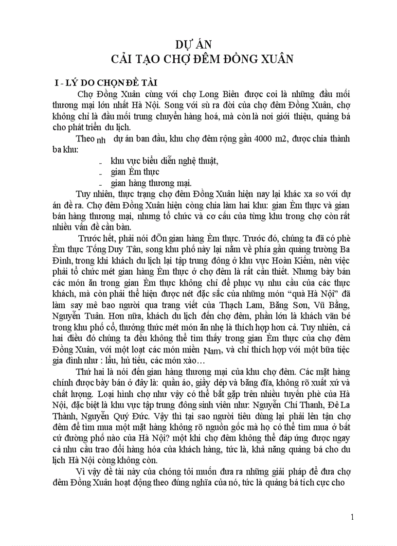 image for page Dự án Cải tạo chợ đêm Đồng Xuân