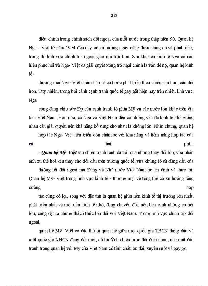 image for page Sự vận động của quan hệ Nga- Mỹ sau chiến tranh lạnh và ảnh hưởng của quan hệ đó đến Việt Nam