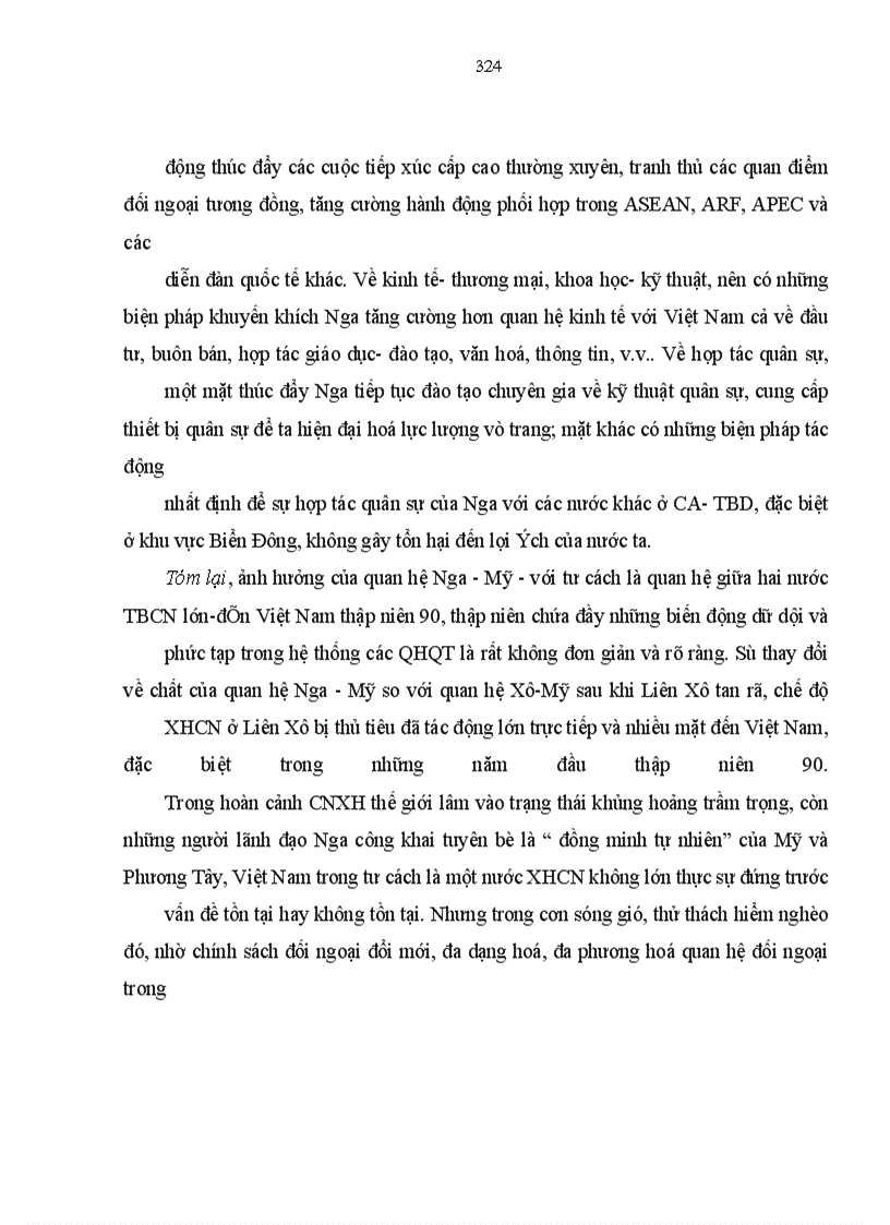 image for page Sự vận động của quan hệ Nga- Mỹ sau chiến tranh lạnh và ảnh hưởng của quan hệ đó đến Việt Nam