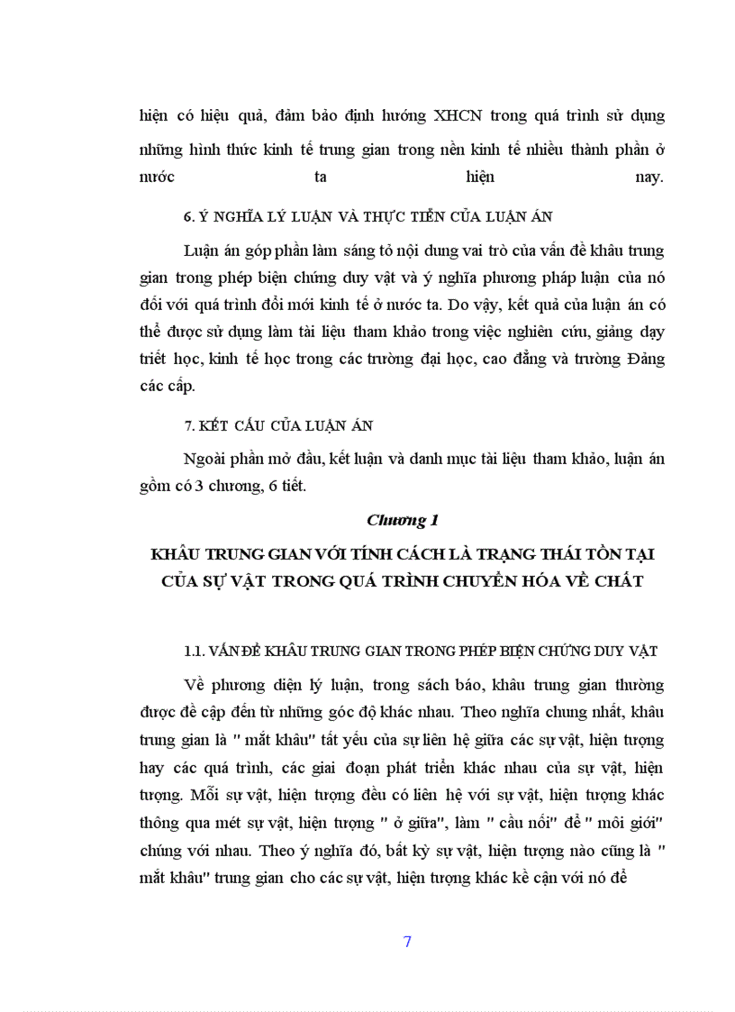 image for page Khâu trung gian với tính cách là trạng thái tồn tại của sự vật trong quá trình chuyển hóa về chất