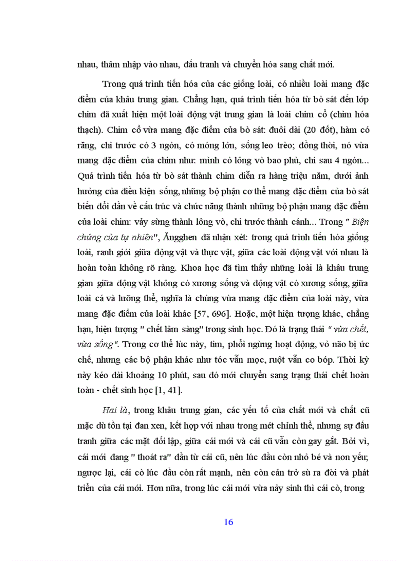 image for page Khâu trung gian với tính cách là trạng thái tồn tại của sự vật trong quá trình chuyển hóa về chất