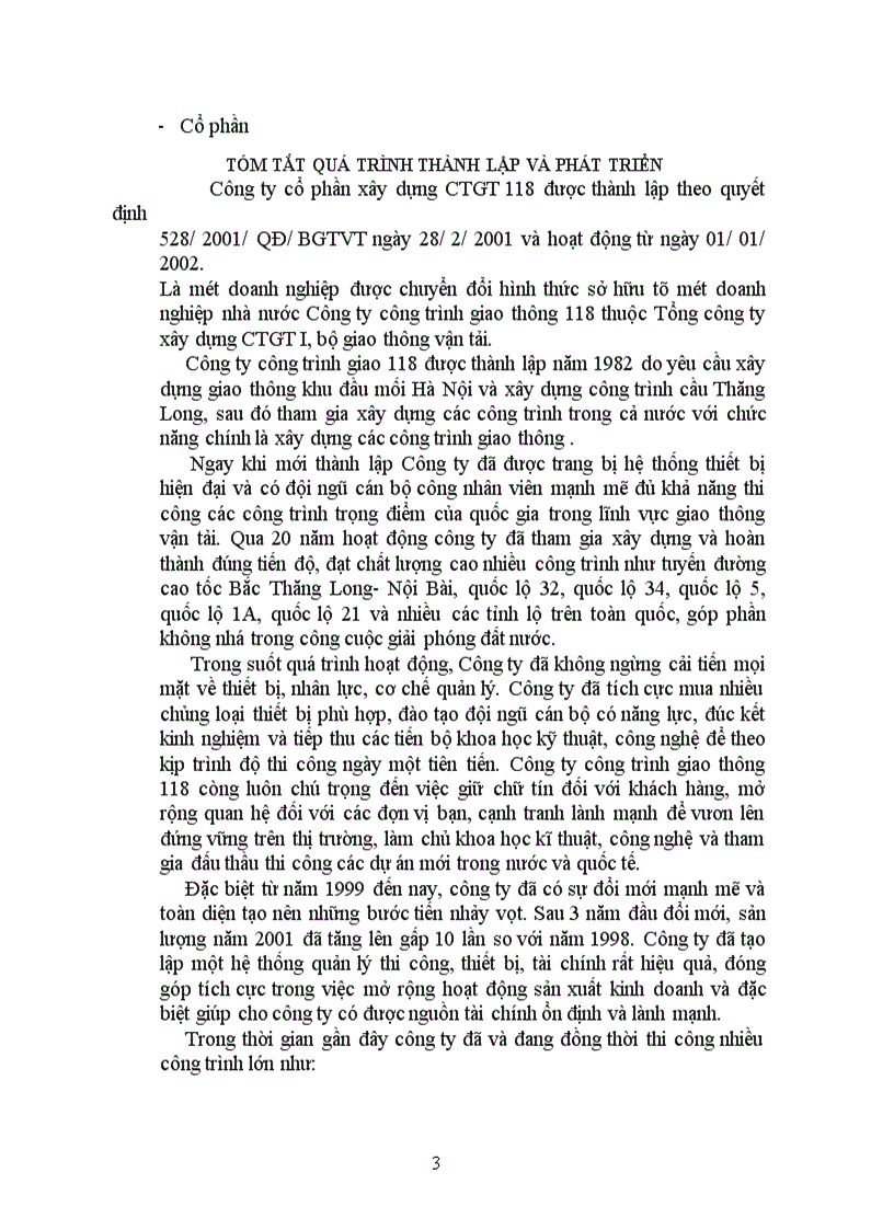 image for page Công tác khảo sát thiết kế Công ty cổ phần xây dựng công trình giao thông 118