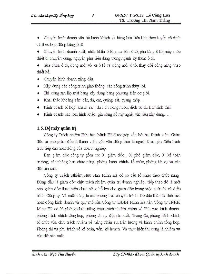 image for page Đặc điểm kinh tế kỹ thuật và tình hình sản xuất kinh doanh của công ty TNHH MINH HÀ