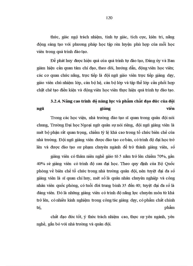 image for page Công tác tuyển chọn đầu vào, công tác lãnh đạo, chỉ đạo; tổ chức thực hiện quá trình đào tạo, nội dung chương trình kế hoạch; hình thức, biện pháp đào tạo, rèn luyện học viên.