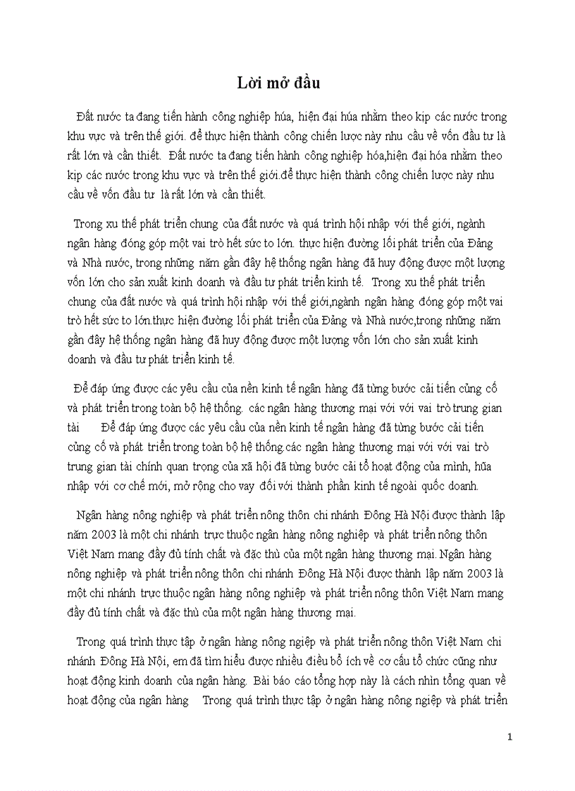 image for page Báo cáo tổng hợp tại: ngân hàng nông ngiệp và phát triển nông thôn Việt Nam chi nhánh Đông Hà Nội
