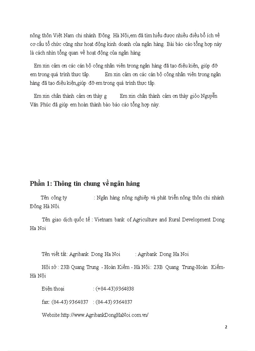 image for page Báo cáo tổng hợp tại: ngân hàng nông ngiệp và phát triển nông thôn Việt Nam chi nhánh Đông Hà Nội