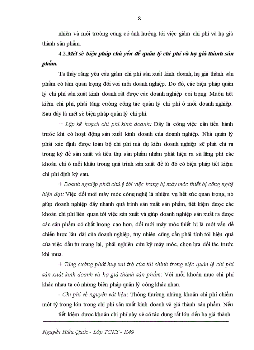 image for page Phân tích đánh giá tình hình chi phí và giá thành của công ty