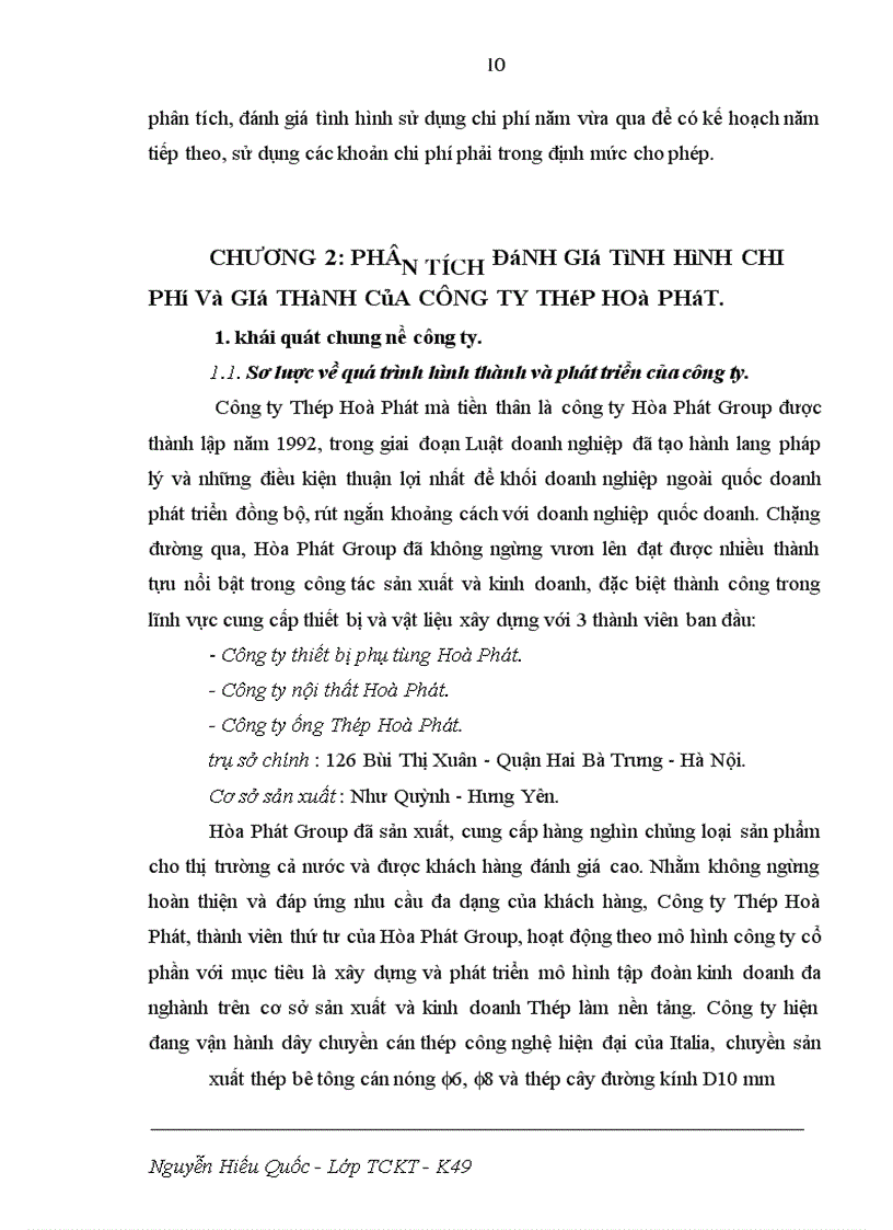 image for page Phân tích đánh giá tình hình chi phí và giá thành của công ty