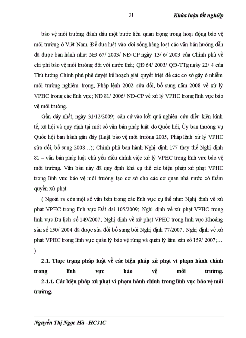 image for page Các biện pháp xử phạt vi phạm hành chính trong lĩnh vực bảo vệ môi trường và thực tiễn thi hành