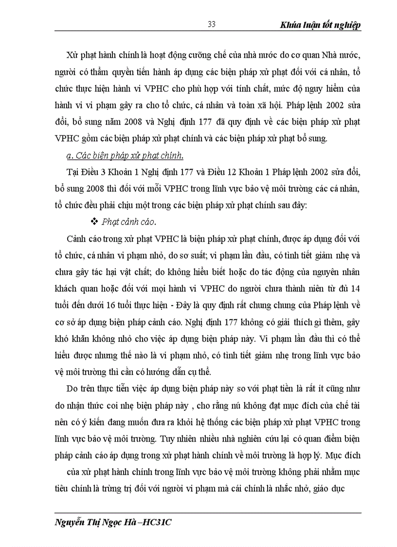 image for page Các biện pháp xử phạt vi phạm hành chính trong lĩnh vực bảo vệ môi trường và thực tiễn thi hành