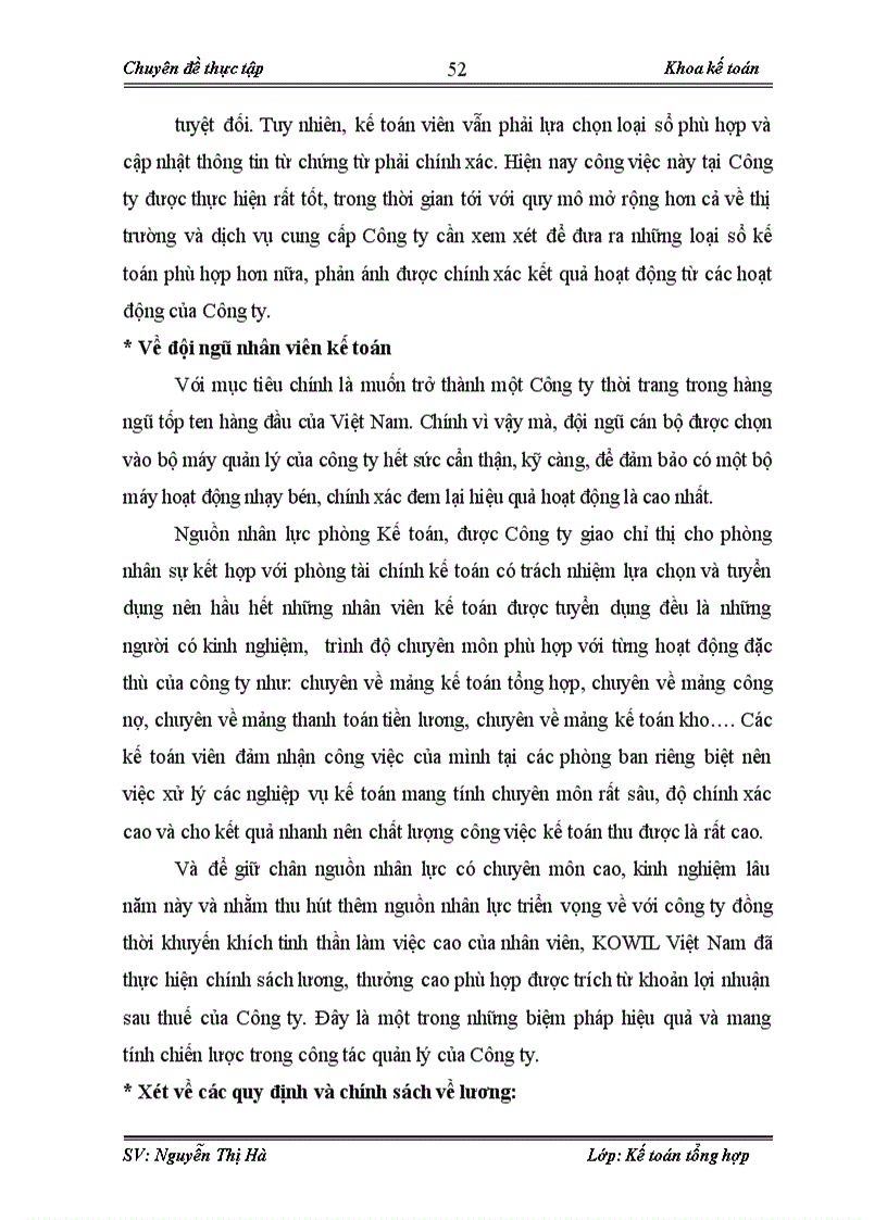 image for page Hoàn thiện kế toán tiền lương và các khoản trích theo lương tại Công ty Cổ phần thời trang Kowil Việt Nam