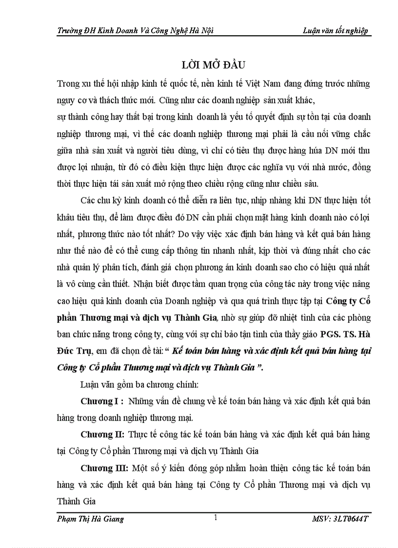 image for page Kế toán bán hàng và xác định kết quả bán hàng tại Công ty Cổ phần Thương mại và dịch vụ Thành Gia