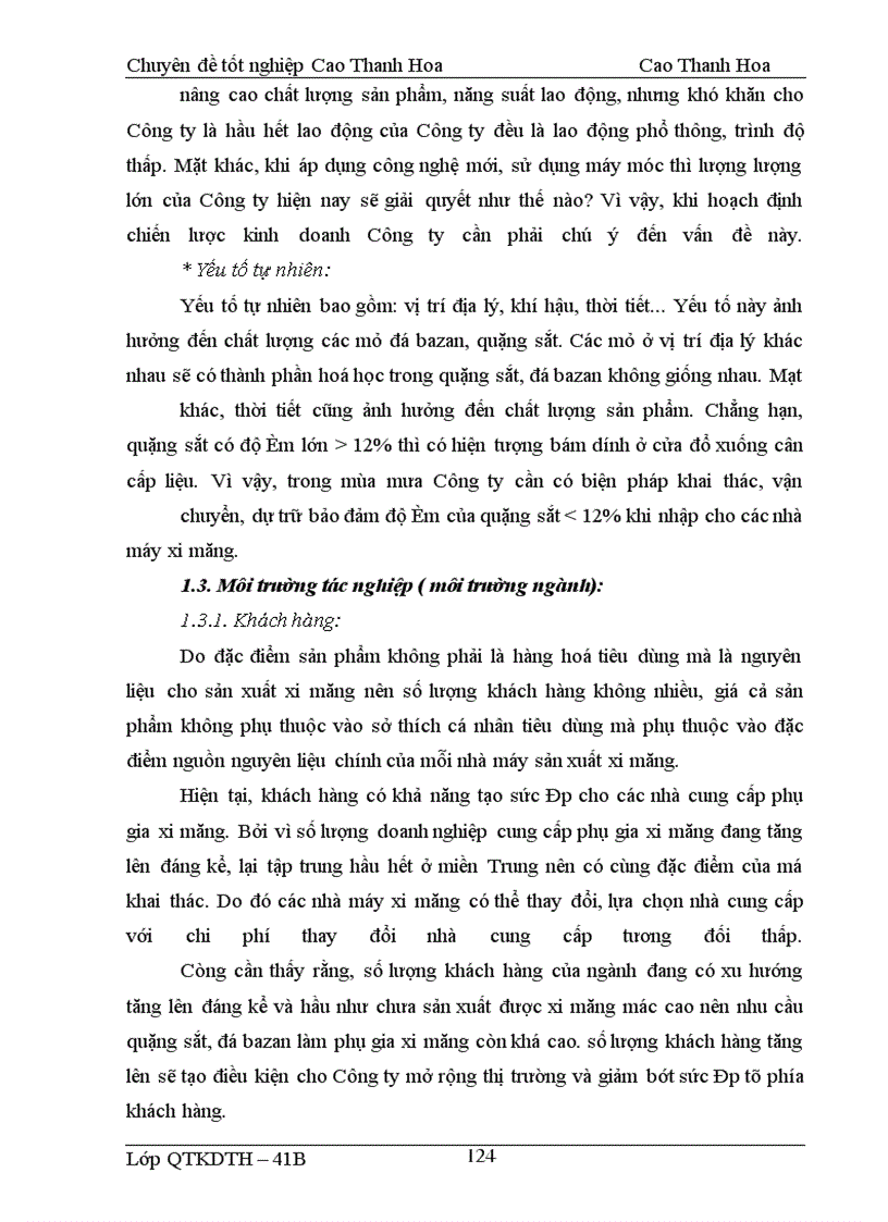 image for page Hoạch định chiến lược kinh doanh cho Công ty Khoáng sản-Xây dựng-Phụ gia xi măng Thanh Hoá