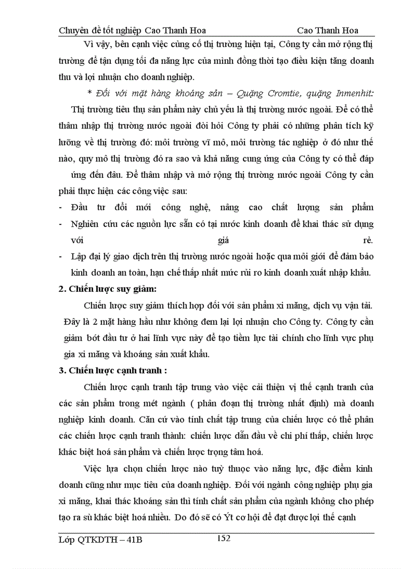 image for page Hoạch định chiến lược kinh doanh cho Công ty Khoáng sản-Xây dựng-Phụ gia xi măng Thanh Hoá