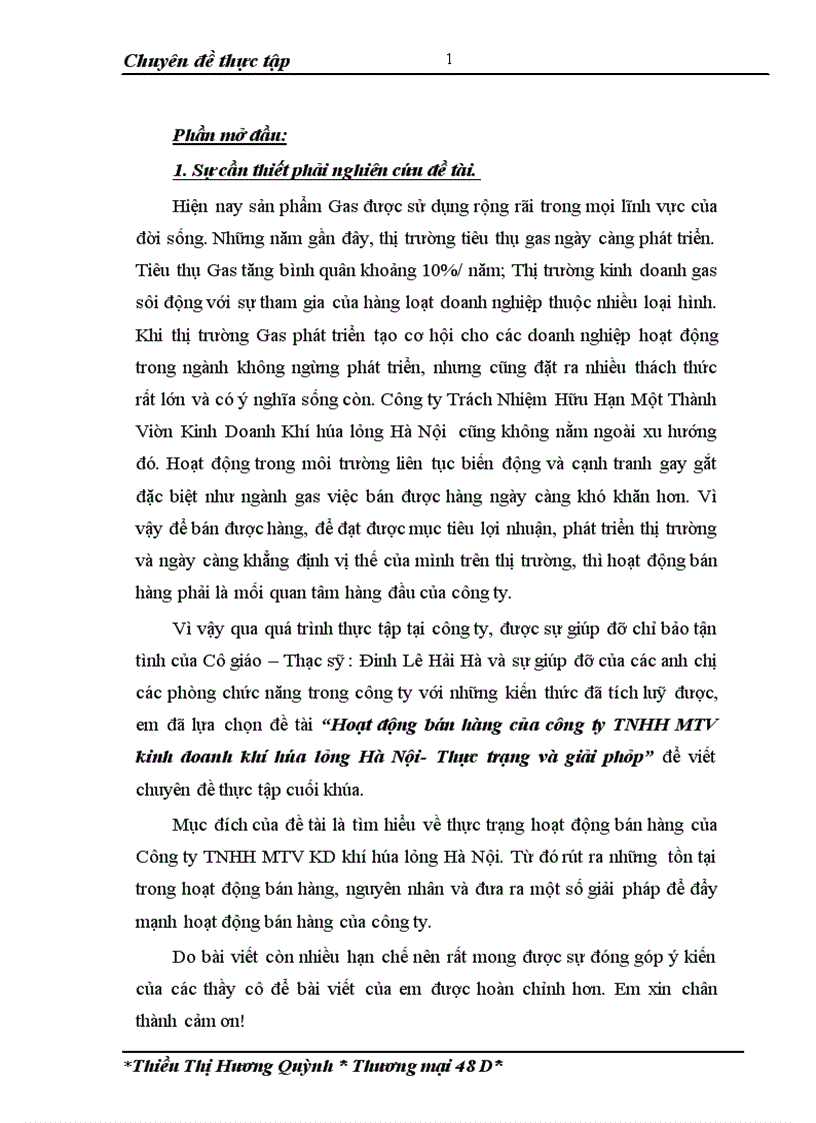 image for page Hoạt động bán hàng của công ty TNHH MTV kinh doanh khí hóa lỏng Hà Nội- Thực trạng và giải pháp