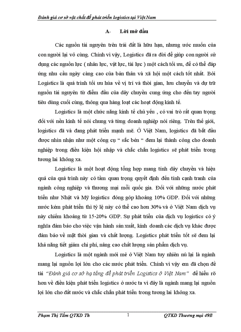 image for page Đánh giá cơ sở hạ tầng để phát triển Logistics ở Việt Nam