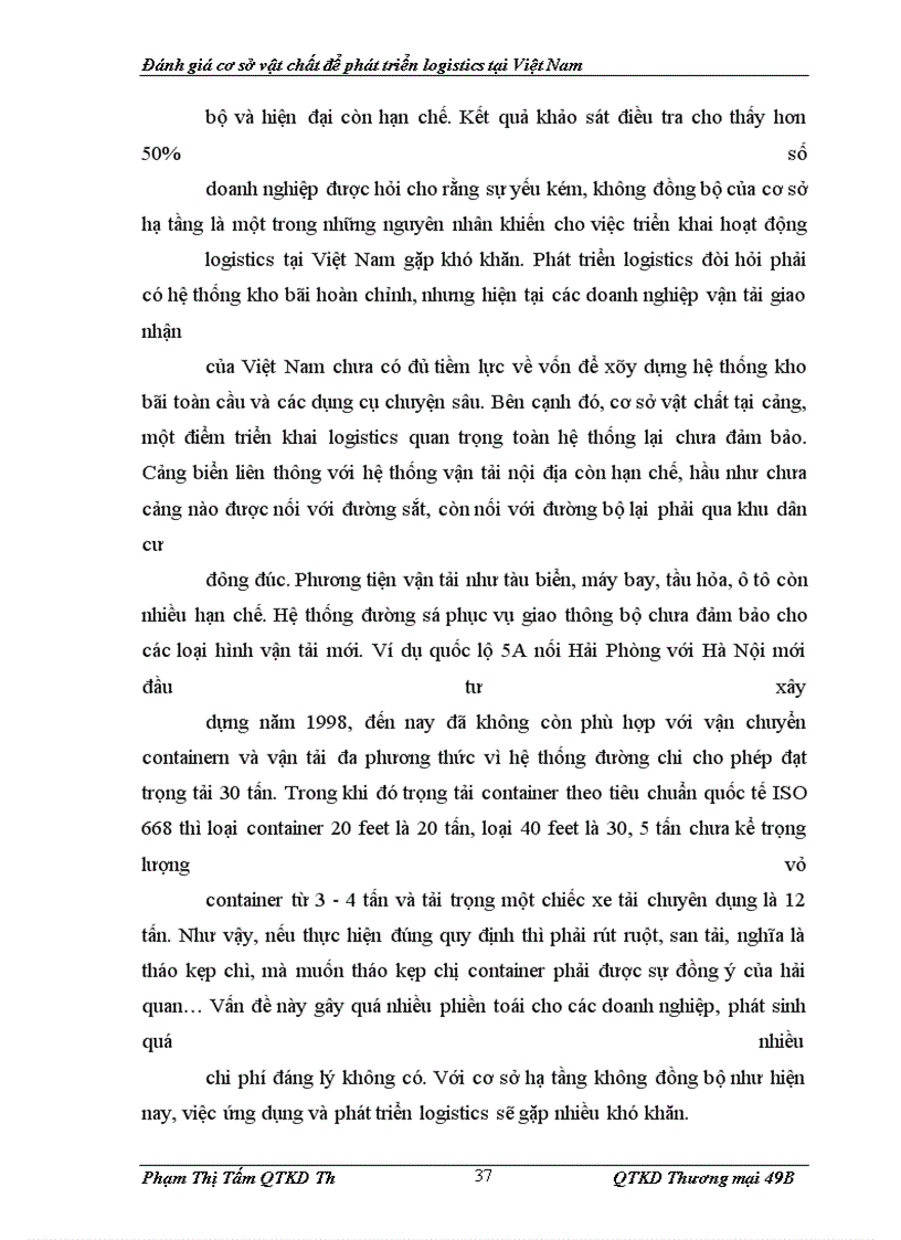 image for page Đánh giá cơ sở hạ tầng để phát triển Logistics ở Việt Nam