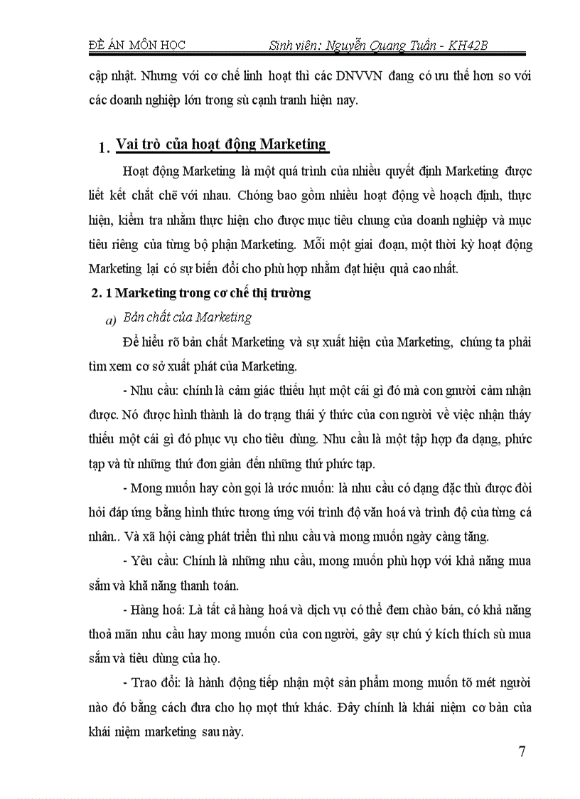 image for page Kế hoạch Marketing và vai trò của kế hoach Marketing trong DNVVN